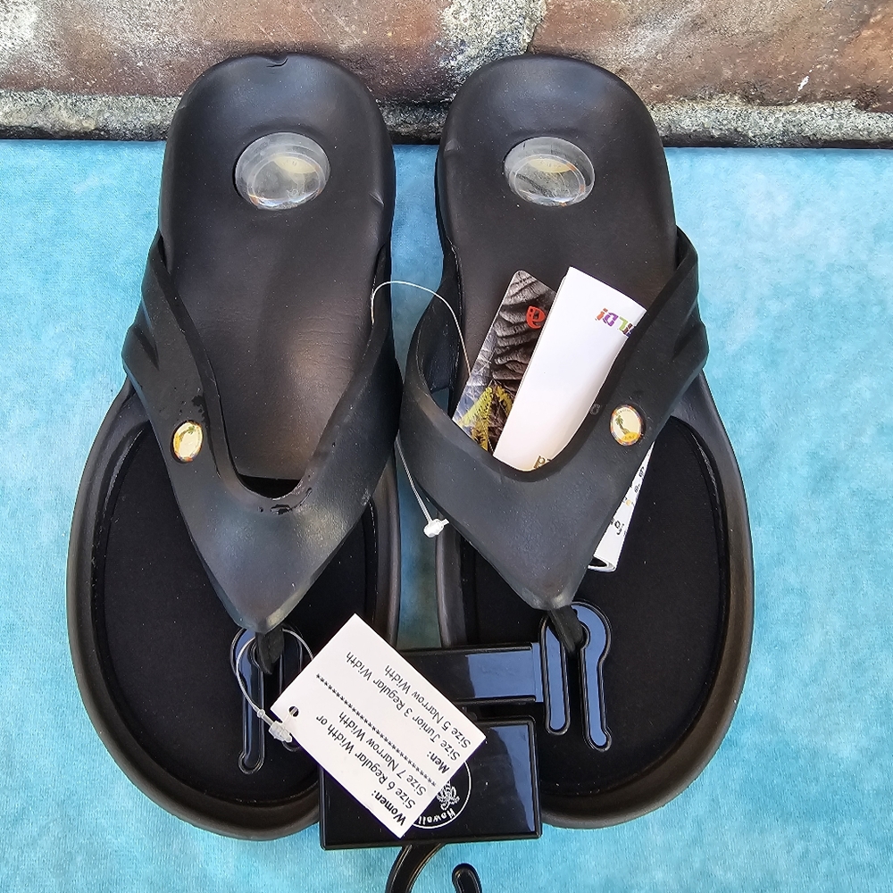 Big Girl Hawaiian Jellys Ultra Comfort Slide Flip Flops Sandal Sz 6